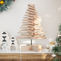 Albero di Natale Decorativo in Legno 80 cm Legno Massello Pino 858201