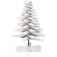 Albero di Natale Decorativo Bianco 80 cm Legno Massello di Pino 858202