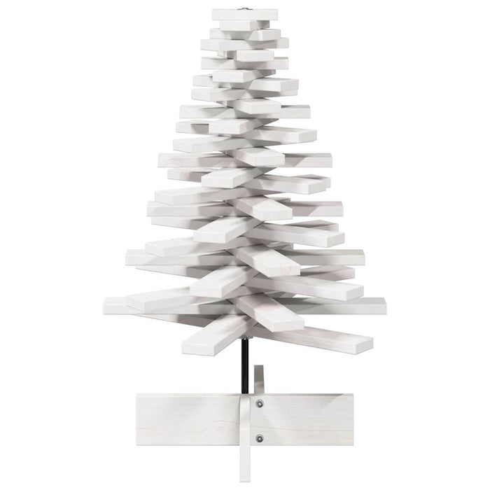 Albero di Natale Decorativo-Decorazioni natalizie Bianco 80 cm Legno Massello di Pino