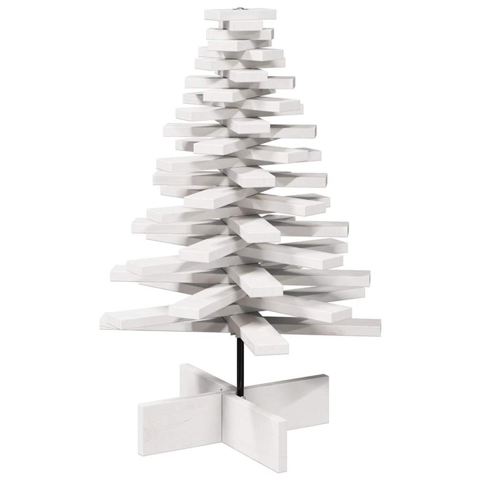 Albero di Natale Decorativo-Decorazioni natalizie Bianco 80 cm Legno Massello di Pino