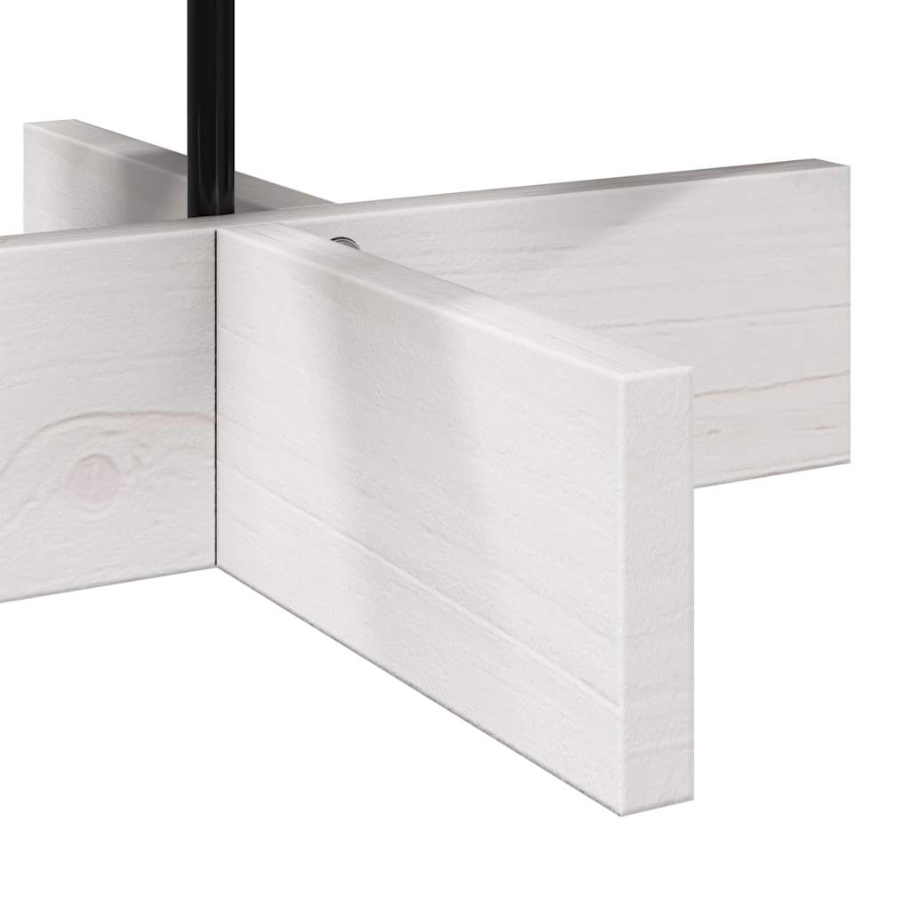 Albero di Natale Decorativo Bianco 80 cm Legno Massello di Pino 858202