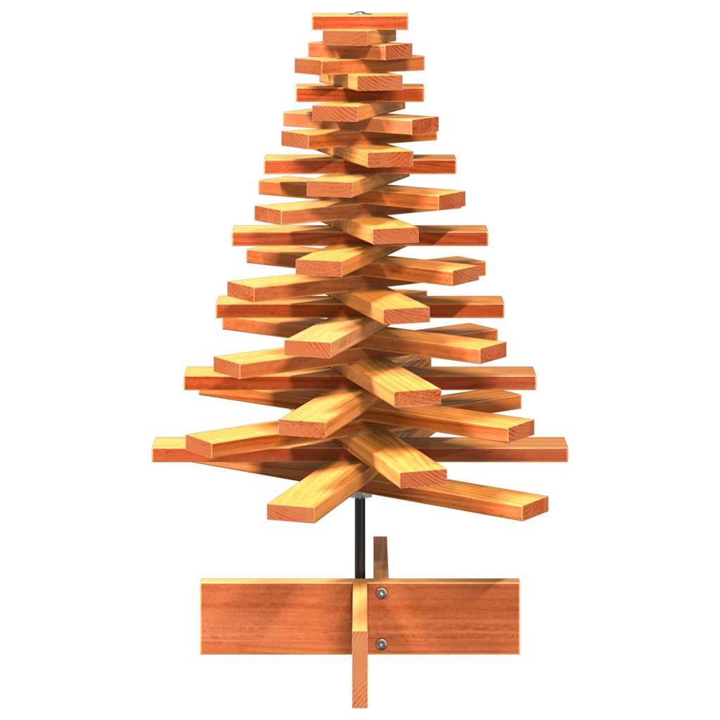 Albero di Natale-Albero Natalizio-Decorazioni natalizie Marrone Cera 80 cm in Legno Massello di Pino 271885