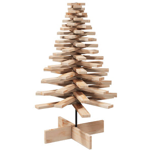 Albero di Natale Decorativo in Legno 100 cm Legno Massello Pino 858204