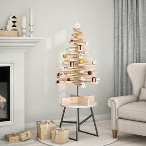 Albero di Natale Decorativo in Legno 100 cm Legno Massello Pino 858204