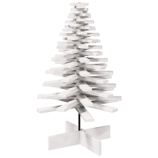 Albero di Natale Decorativo Bianco 100 cm in Legno di Pino 858205