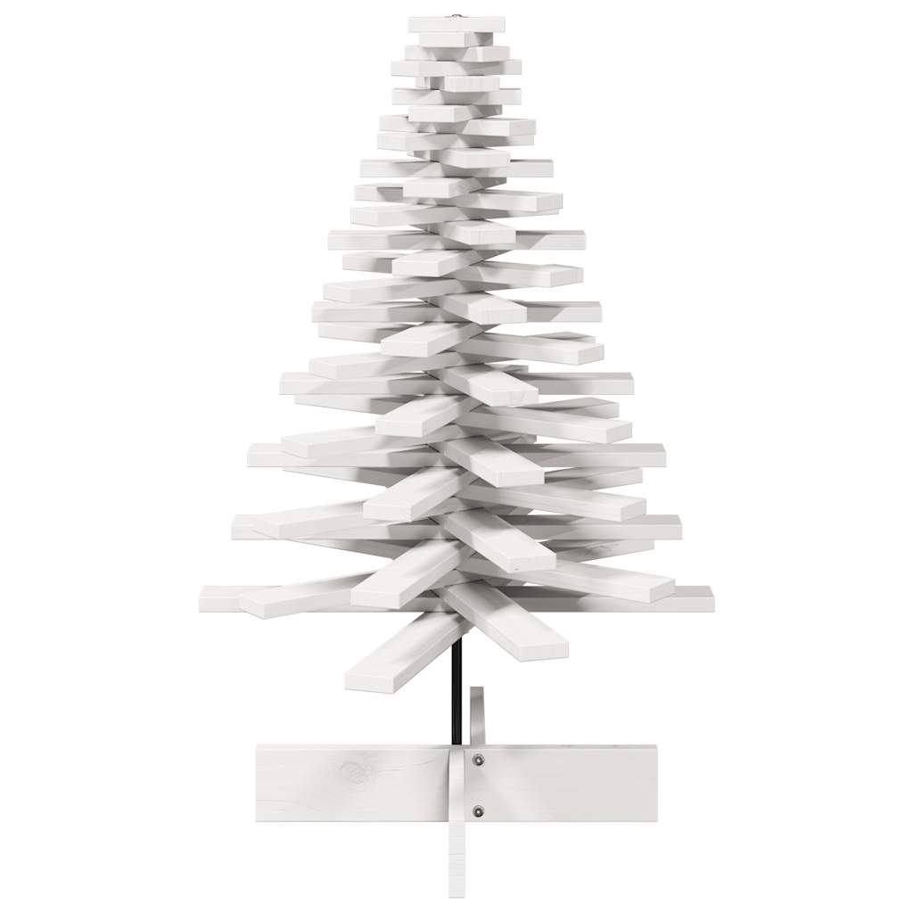 Albero di Natale Decorativo Bianco 100 cm in Legno di Pino 858205