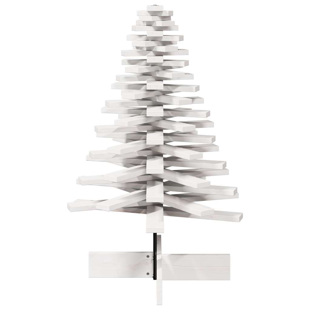 Albero di Natale Decorativo Bianco 100 cm in Legno di Pino 858205