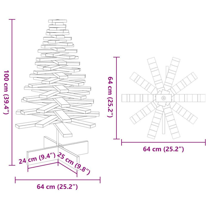 vidaXL Albero di Natale Decorativo Bianco 100 cm in Legno di Pino