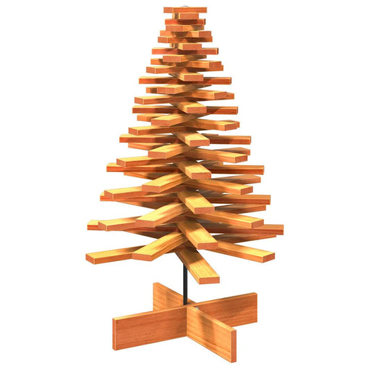 Albero di Natale Marrone Cera 100 cm in Legno Massello di Pino 858206