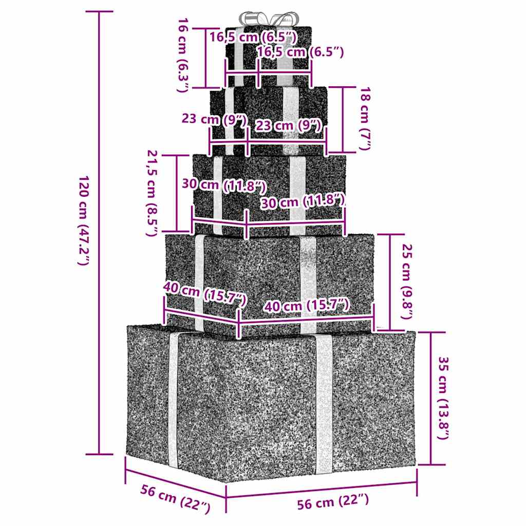 vidaXL Confezione Regalo Decorazioni Natalizie 250 LED Bianco Caldo