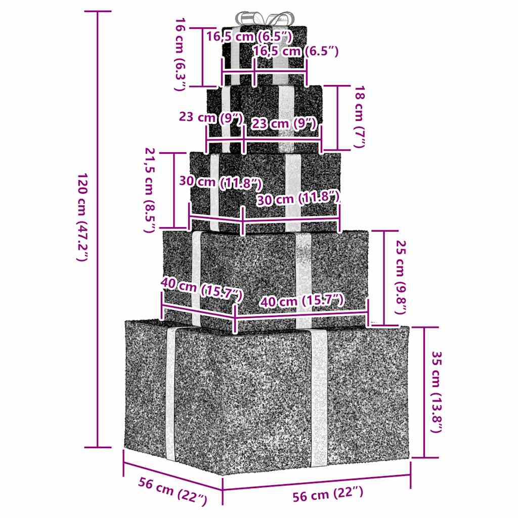 Confezione Regalo Decorazioni Natalizie 250 LED Bianco Caldo