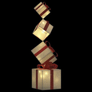 Confezione Regalo Decorazione Natalizia 80 LED Bianco Caldo