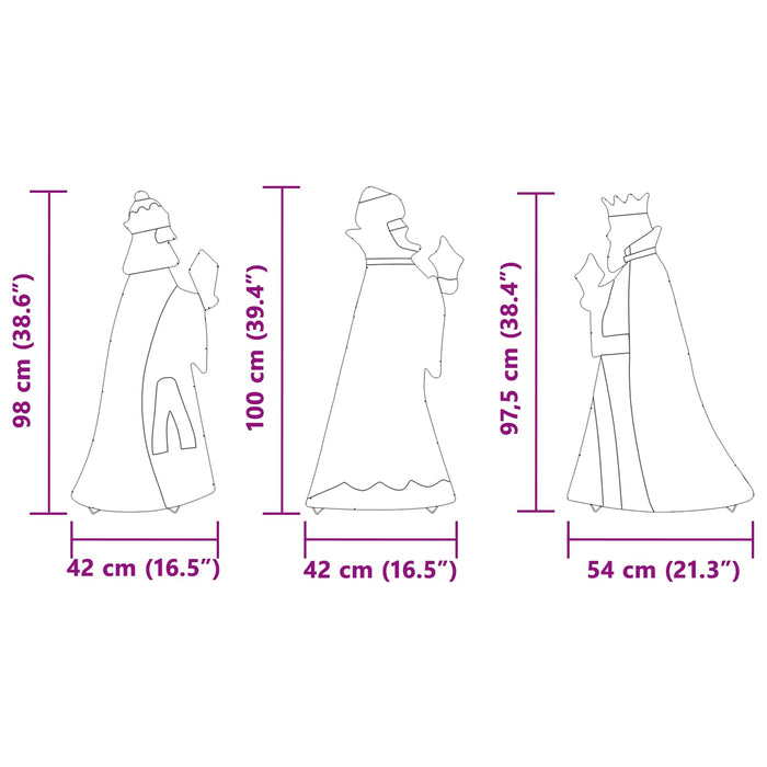 Illuminazione Natalizia 3 pcs Bianco caldo 105 cm Tessuto 4019490