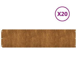 Bordure per Prato 20 pz 25x103 cm Flessibile Acciaio Corten