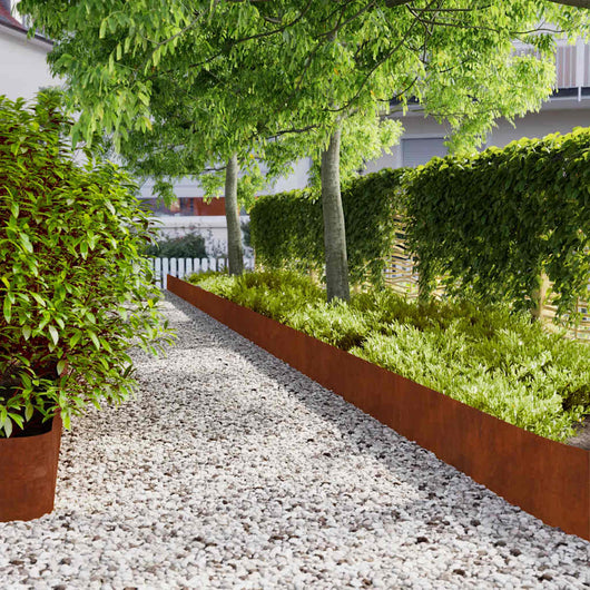 Bordure per Prato 20 pz 25x103 cm Flessibile Acciaio Corten 858325