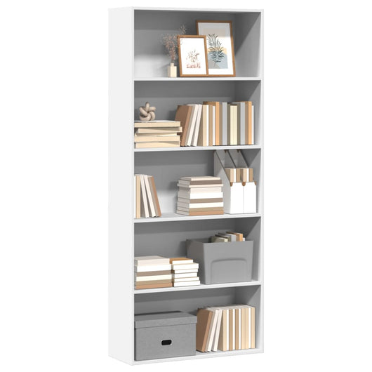Libreria Bianca 80x30x189 cm in Legno Multistrato 3314669