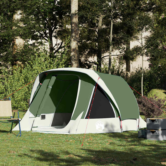 Tenda da Campeggio a Cabina per 4 Persone Verde Impermeabile
