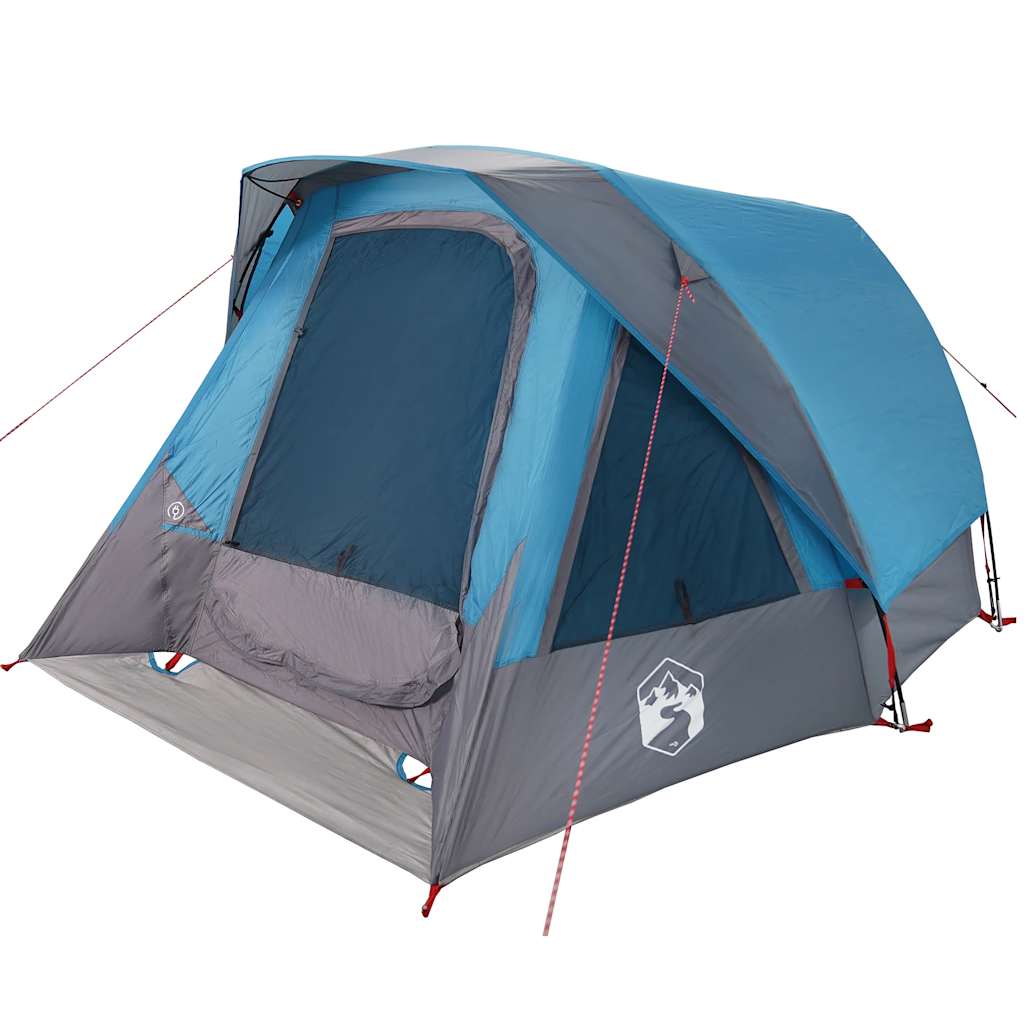Tenda da Campeggio a Cabina per 4 Persone Blu Impermeabile 4100665