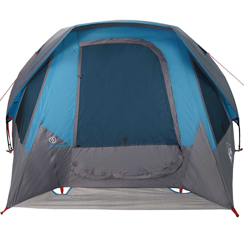 Tenda da Campeggio a Cabina per 4 Persone Blu Impermeabile