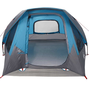 Tenda da Campeggio a Cabina per 4 Persone Blu Impermeabile
