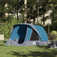 Tenda da Campeggio a Cabina per 4 Persone Blu Impermeabile 4100665