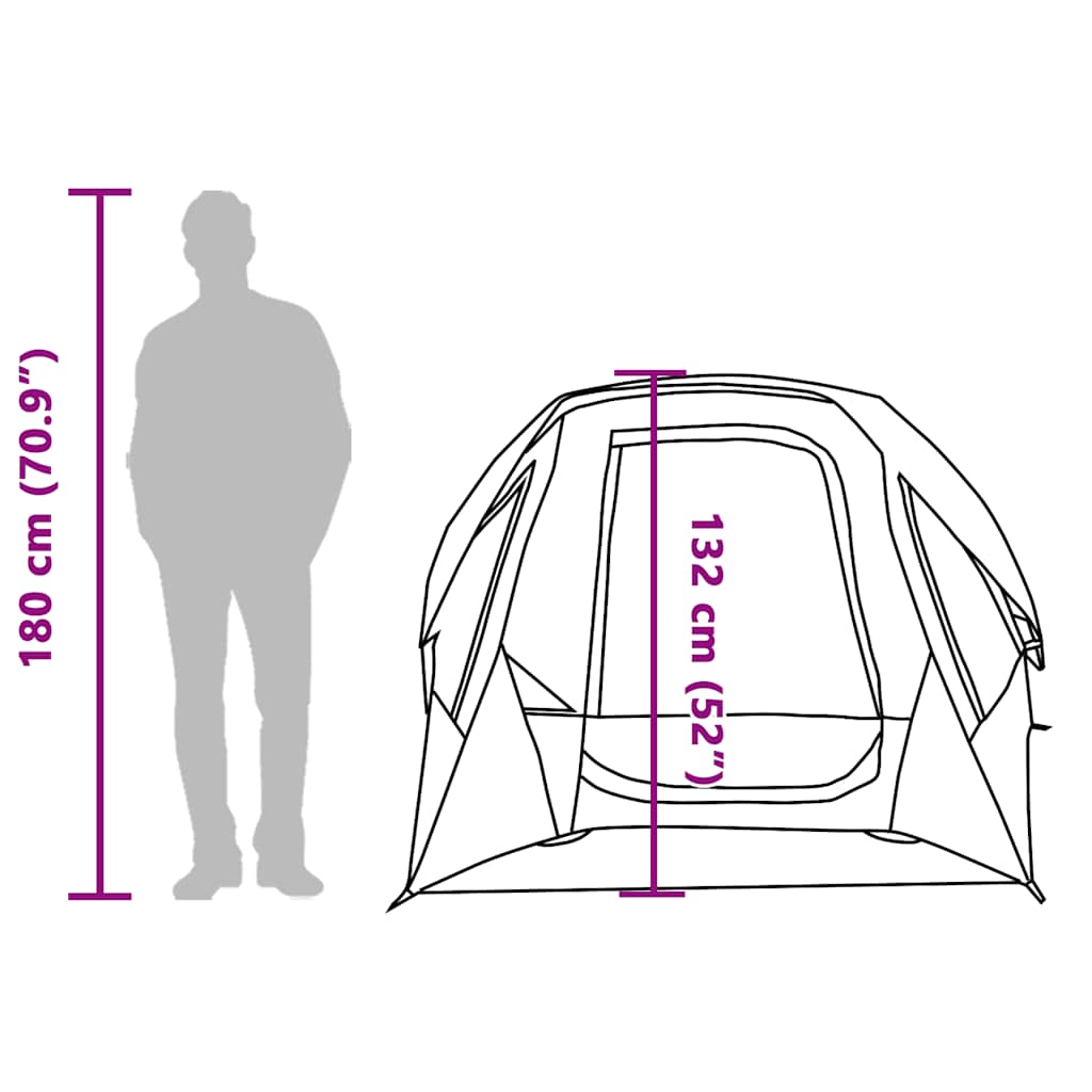 Tenda da Campeggio a Cabina 4 Persone Impermeabile 4100666