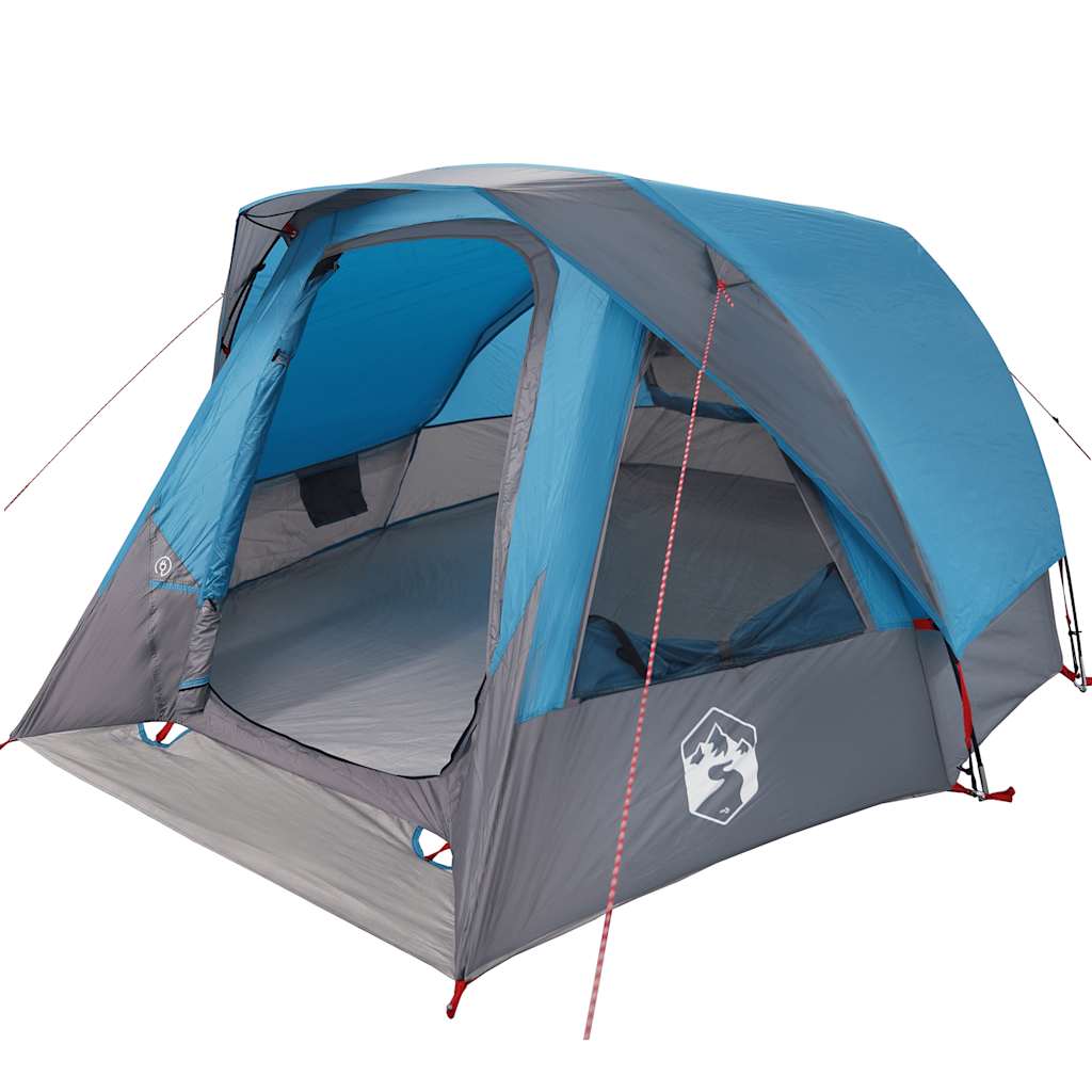 vidaXL Tenda Familiare Cabina per 6 Persone Blu Impermeabile