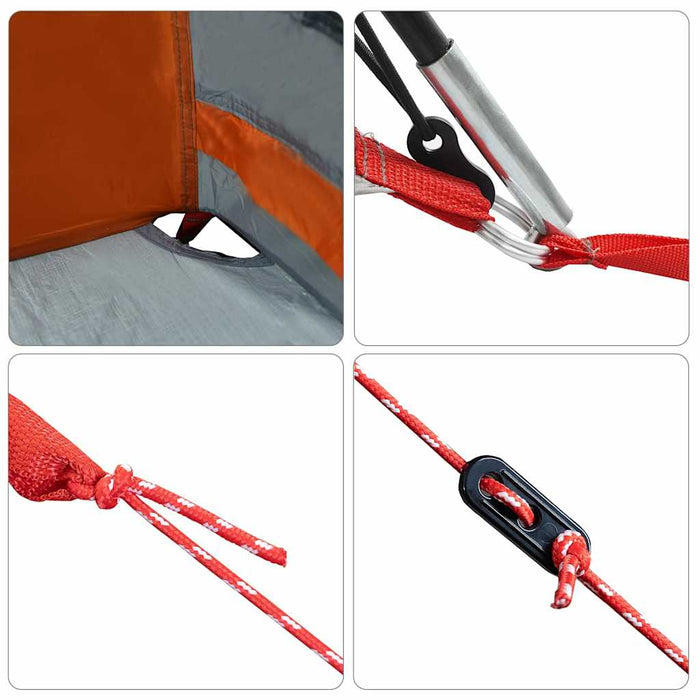 Tende Grigio e arancione 721 x 335 x 212 cm Poliestere 4100672