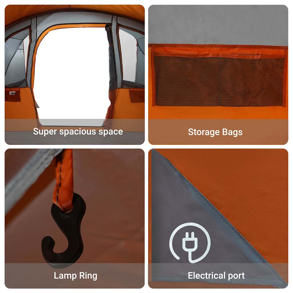 Tende Grigio e arancione 576 x 325 x 213 cm Poliestere 4100684