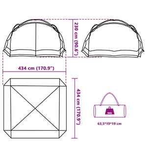 Tende con tetto azzurro 434 x 434 x 230 cm Poliestere 4100694
