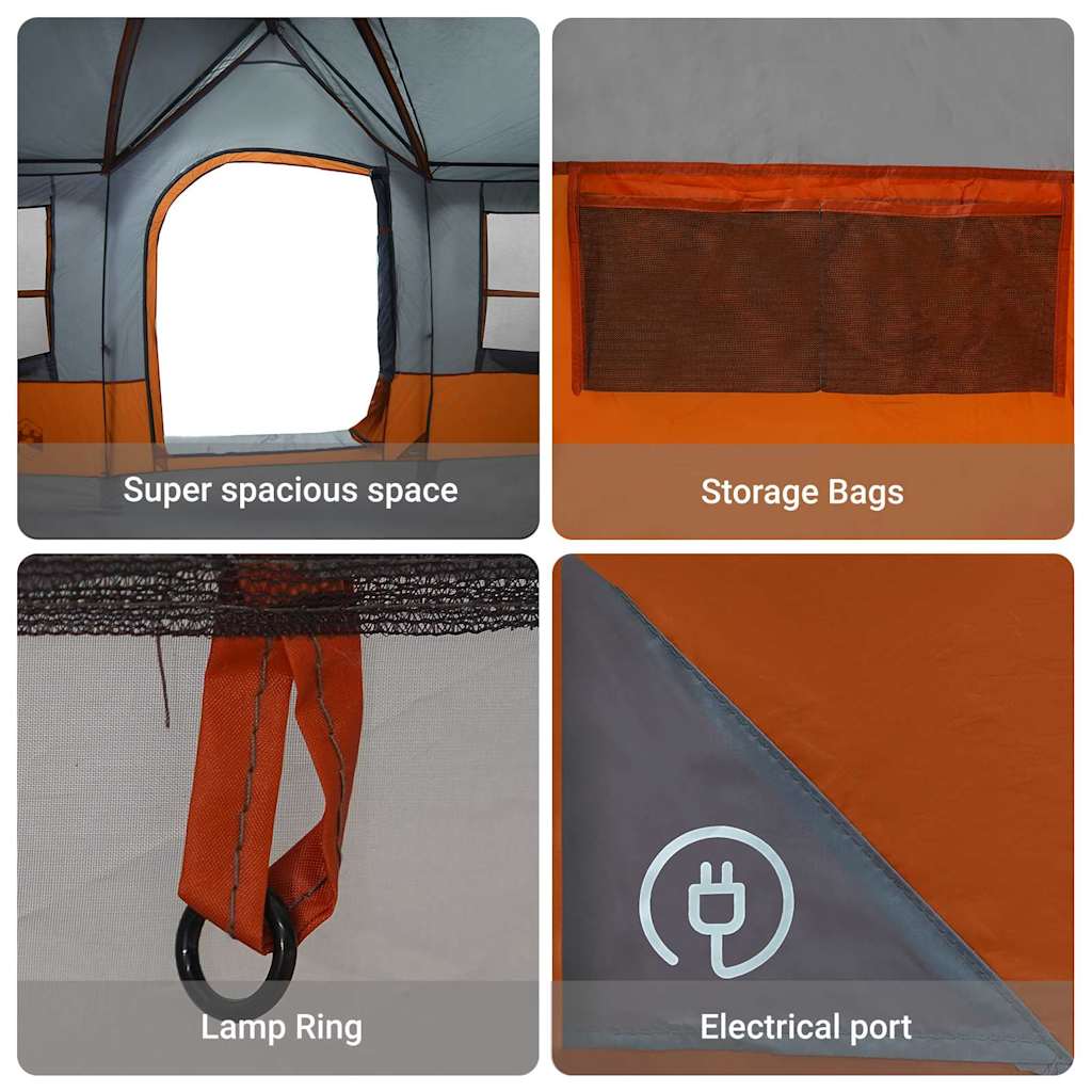 Tende Grigio e arancione 622 x 295 x 238 cm Poliestere 4100702