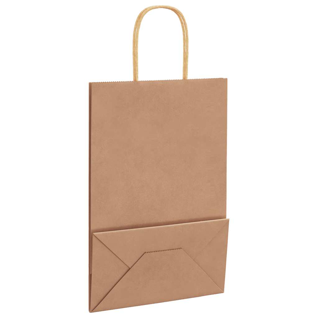 Sacchetti di Carta 50 pz con Manici Marrone 21x11x31 cm 4101574