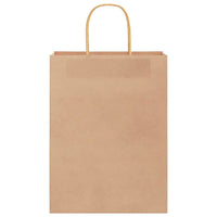 vidaXL Sacchetti di Carta 50 pz con Manici Marrone 26x12x35 cm