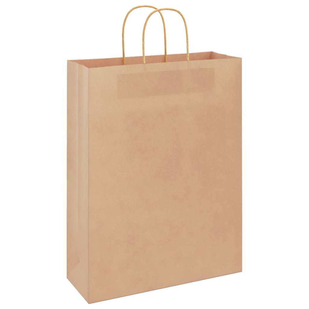 Sacchetti di Carta 50 pz con Manici Marrone 32x12x42 cm