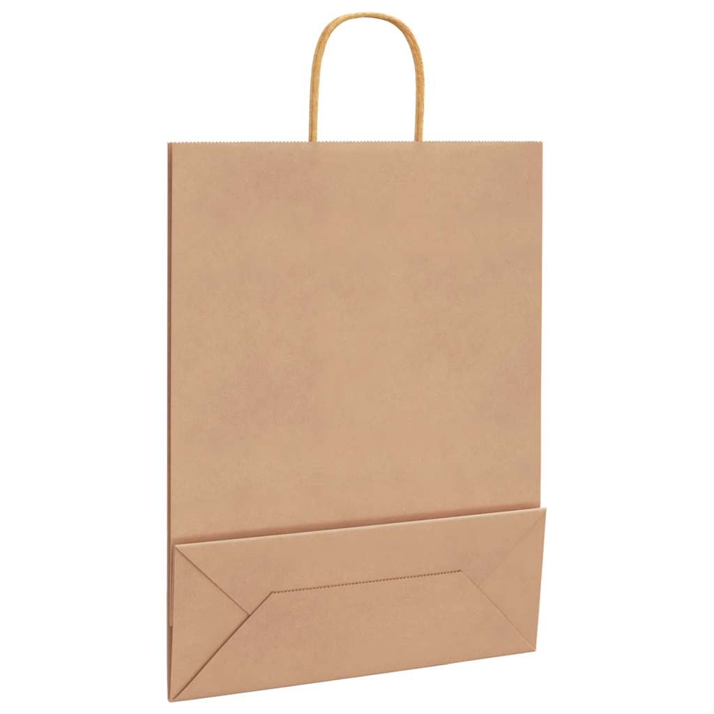 Sacchetti di Carta 50 pz con Manici Marrone 32x12x42 cm