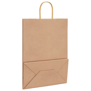 Sacchetti di Carta 50 pz con Manici Marrone 32x17x44 cm 4101580