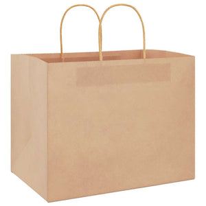 vidaXL Sacchetti di Carta 50 pz con Manici Marrone 32x22x24 cm