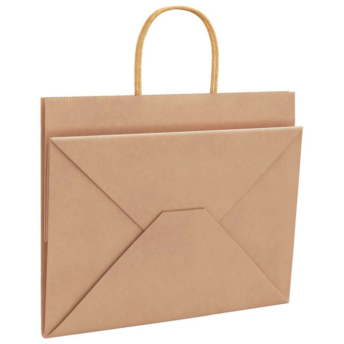 Sacchetti di Carta 50 pz con Manici Marrone 32x22x24 cm 4101581