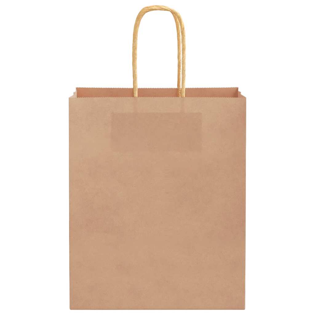 Sacchetti di Carta 250 pz con Manici Marrone 18x8x22 cm