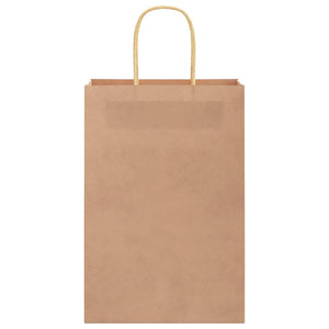 vidaXL Sacchetti di Carta 250 pz con Manici Marrone 21x11x31 cm