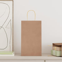 Sacchetti di Carta 250 pz con Manici Marrone 21x11x36 cm 4101589