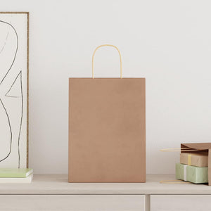 Sacchetti di Carta 250 pz con Manici Marrone 26x12x35 cm 4101590