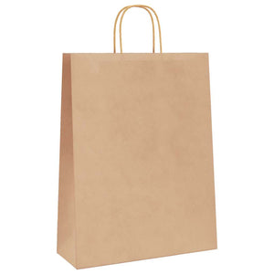 Sacchetti di Carta 250 pz con Manici Marrone 32x12x42 cm 4101592