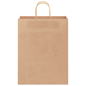 Sacchetti di Carta 250 pz con Manici Marrone 32x12x42 cm 4101592