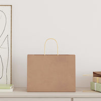 Sacchetti di Carta 250 pz con Manici Marrone 32x17x25 cm