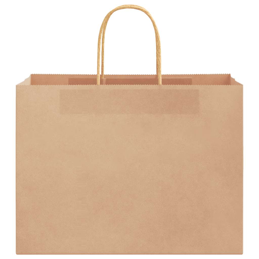 Sacchetti di Carta 250 pz con Manici Marrone 32x17x25 cm