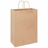 vidaXL Sacchetti di Carta 250 pz con Manici Marrone 32x17x44 cm