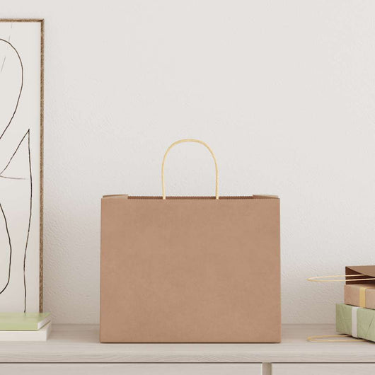 Sacchetti di Carta 250 pz con Manici Marrone 32x22x24 cm 4101595