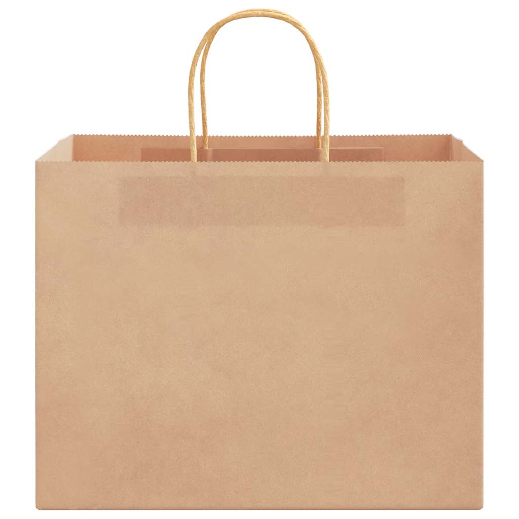 vidaXL Sacchetti di Carta 250 pz con Manici Marrone 32x22x24 cm