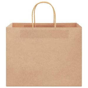 vidaXL Sacchetti di Carta 250 pz con Manici Marrone 32x22x24 cm